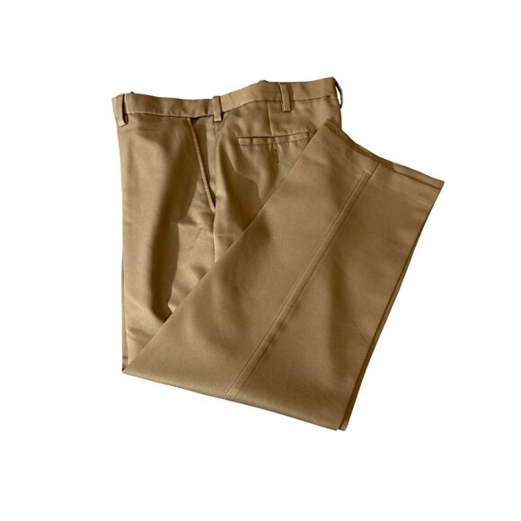 Haggar Mens Dress Pants Tan Classic Fit 38W 30L Flat Front Corpcore Classicore - Picture 1 of 7